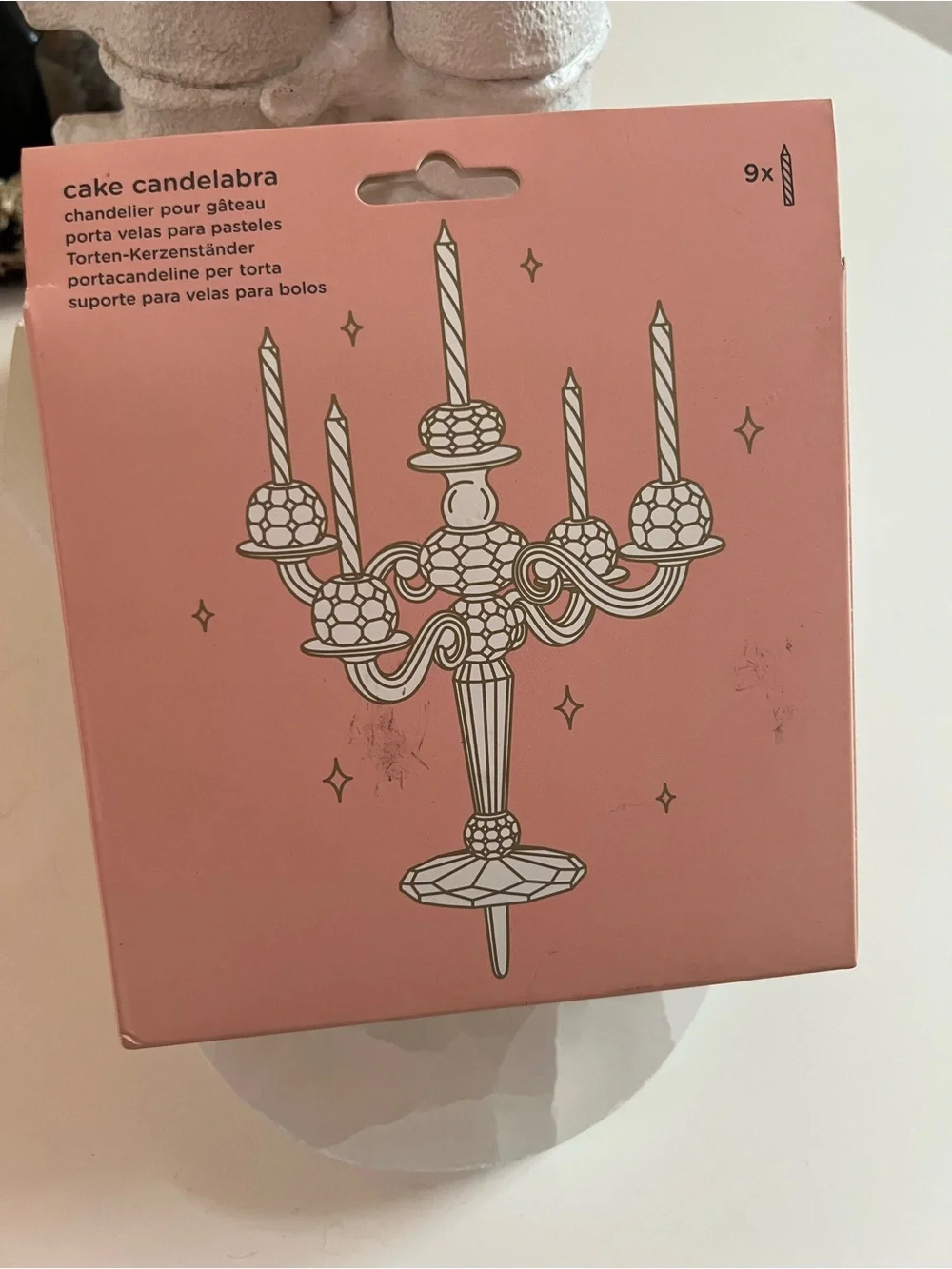 Fred Fancy That Clear Crystal-Style Cake Candelabra with White Candles